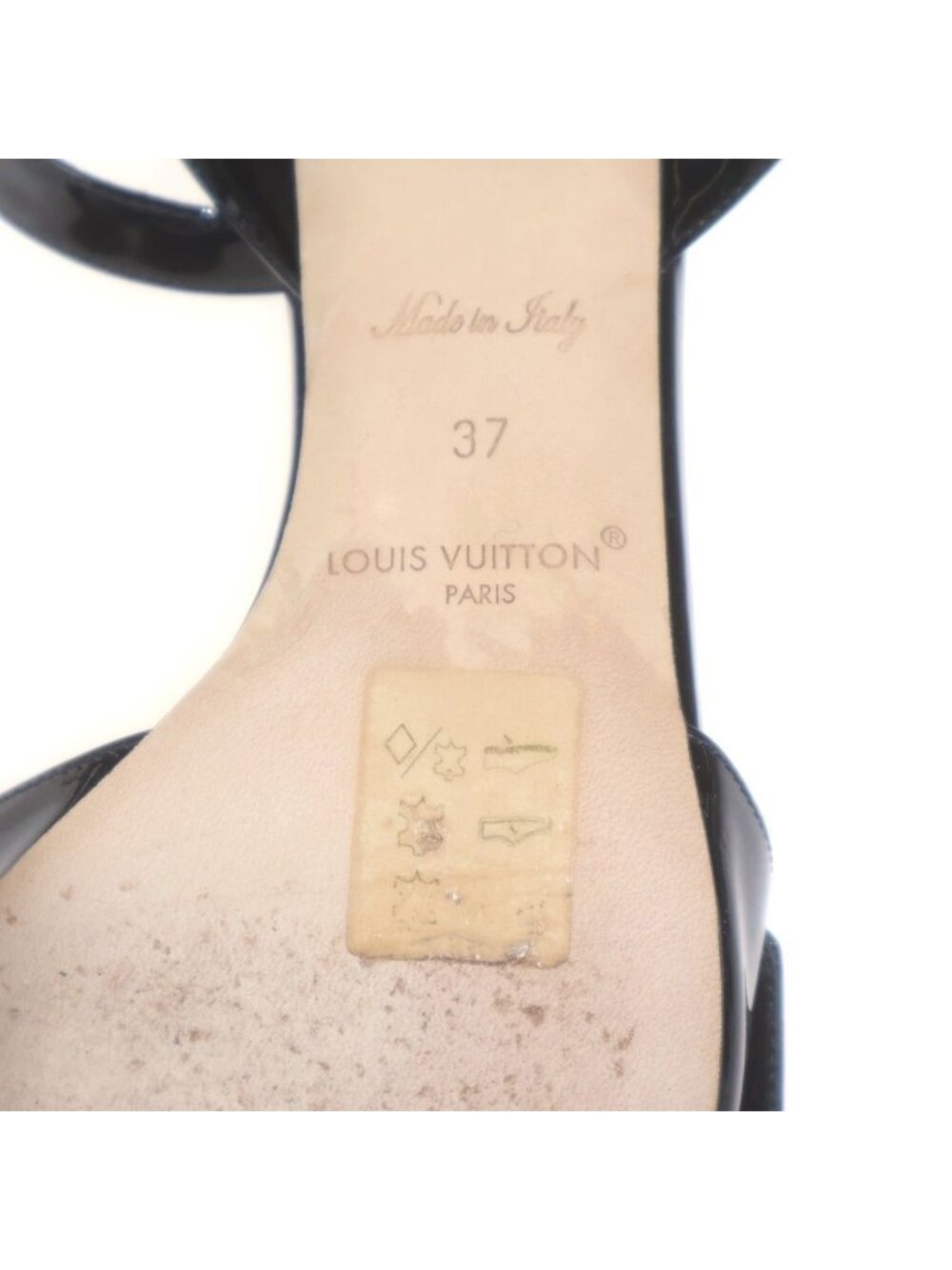 Louis Vuitton LV Sandals Enamel Leather Black - Picture 6 of 6
